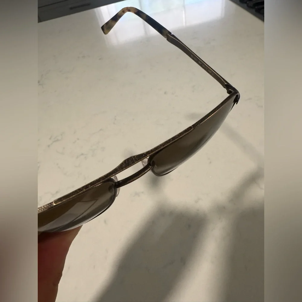 ONE DAY SALE✨ Ermenegildo Zegna Gold and Brown Aviator Sunglasses